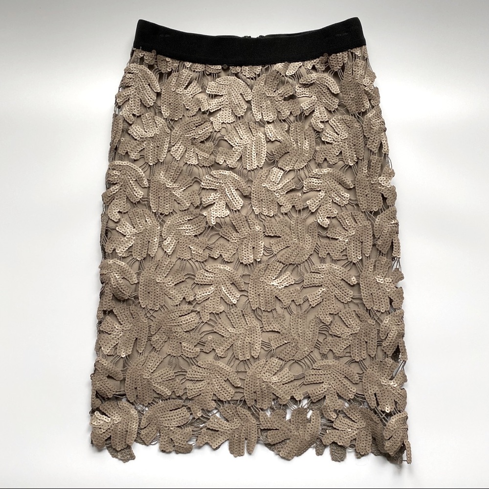 BCBG MaxAzria Beige Sequin Skirt
